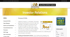 Desktop Screenshot of investors.collectors.com